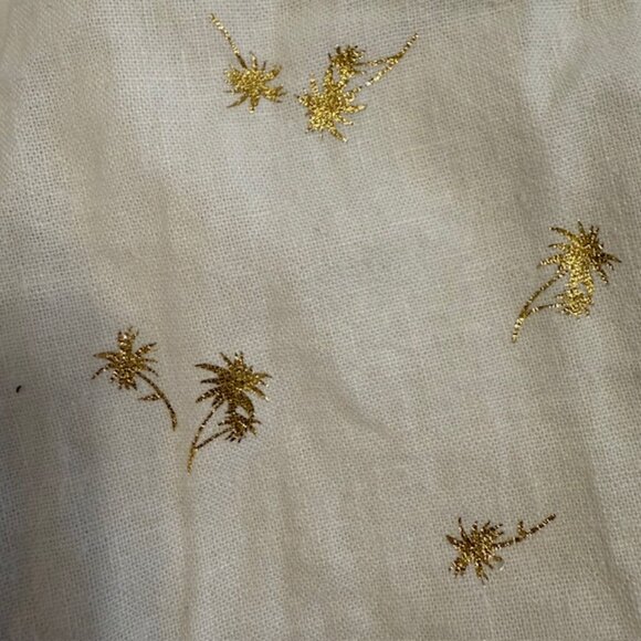 Old Navy Women's Everyday Linen Blend Shorts Gold Palm Trees Beachy, Size 12 - Picture 12 of 12